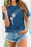 MEESHEEP Womens Graphic T Shirts Tops Dandelion Shirt Cute Floral Faith Shirts Summer Casual Short Sleeve Tops Blue