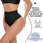 Tummy Control Mid Waist Shaping Thong - Black