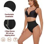 Tummy Control Mid Waist Shaping Thong - Black