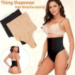 High-Rise Tummy Control Shaping Thong for Women