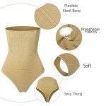 SAYFUT Women’s Waist Cincher Thong Shapewear, Black