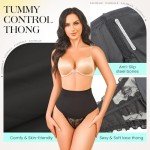 High Waist Tummy Control Shapewear Thong - Black