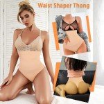 Beige High-Rise Tummy Control Shapewear Thong