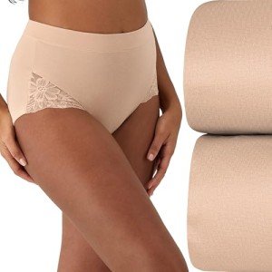 Bali Women's 2-Pack Breathable Lace Shaping Briefs