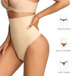 Dulchany High Waist Tummy Control Thong Panties
