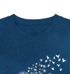 MEESHEEP Womens Graphic T Shirts Tops Dandelion Shirt Cute Floral Faith Shirts Summer Casual Short Sleeve Tops Blue