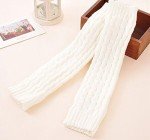 Knit Winter Thermal Leg Warmers for Women - White