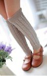 Light Grey Knit Winter Leg Warmers for Women