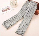 Light Grey Knit Winter Leg Warmers for Women