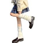 Kawaii Y2K Women's Knit Leg Warmers, White