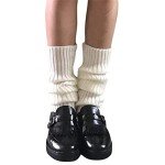 Kawaii Y2K Women's Knit Leg Warmers, White