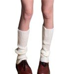 Kawaii Y2K Women's Knit Leg Warmers, White