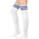 Century Star Women's Striped Thigh High Athletic Socks