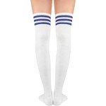 Century Star Women's Striped Thigh High Athletic Socks