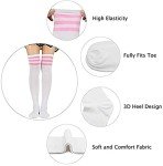 Century Star Women's Striped Thigh High Athletic Socks