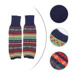 Navy Cable Knit Fleece Leggings and Warmers