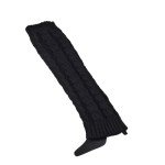 Chic Black Knee High Knit Winter Leg Socks