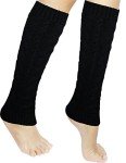 Chic Black Knee High Knit Winter Leg Socks