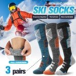 Anlisim Warm Merino Wool Ski Socks - 3 Pairs