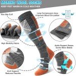 Anlisim Warm Merino Wool Ski Socks - 3 Pairs
