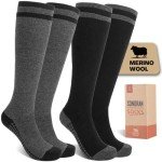Merino Wool Compression Socks for Winter - 2 Pairs