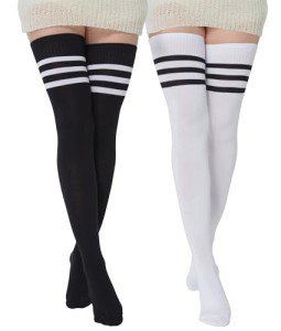 Extra Long Cotton Stripe Over-the-Knee Socks for Women