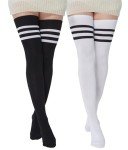 Extra Long Cotton Stripe Over-the-Knee Socks for Women
