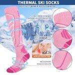Women’s Ski Socks - 2 Pairs, Pink & Purple