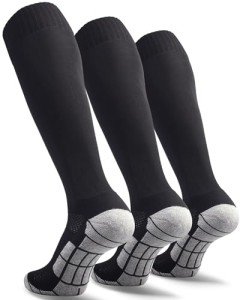 CWVLC Knee High Athletic Soccer Socks (3 Pairs)