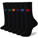 Inhees Women's Cotton Dress Crew Socks - 6 Pairs