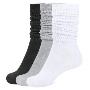 Soft Cotton Knee High Slouch Socks for Women