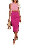 Summer Bodycon Dress with Cutout in Pink/Rose Red