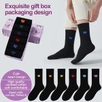 Inhees Women's Cotton Dress Crew Socks - 6 Pairs