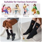 Inhees Women's Cotton Dress Crew Socks - 6 Pairs