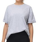 THE GYM PEOPLE Women's Casual Oversized T-Shirts Summer Crewneck Short Sleeve Workout Basic Tee Tops Heather Grey