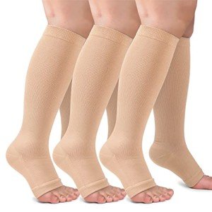 3 Pack Open Toe Compression Socks for Women