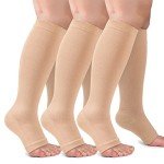 3 Pack Open Toe Compression Socks for Women