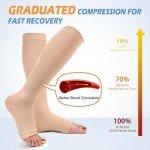 3 Pack Open Toe Compression Socks for Women