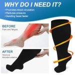 4 Pairs Plus Size Knee High Compression Socks