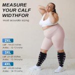 4 Pairs Plus Size Knee High Compression Socks