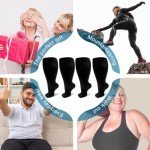 4 Pairs Plus Size Knee High Compression Socks