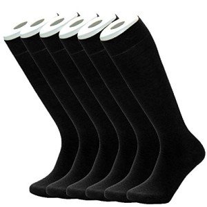 Cotton Rich Knee High Dress Socks, 6-Pack