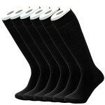 Cotton Rich Knee High Dress Socks, 6-Pack