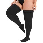 Plus Size Over the Knee High Socks - Black