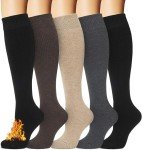 Warm Knee High Socks for Women - 5 Pairs