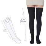 Womens Extra Long Stripe Thigh High Socks