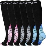 Women's Compression Socks - 3 Pairs, Knee High
