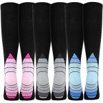Women's Compression Socks - 3 Pairs, Knee High
