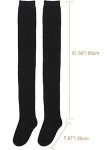 Lashapear Women's Extra Long Thigh High Socks - Black