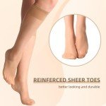 12 Pairs Sheer Knee High Stockings for Women